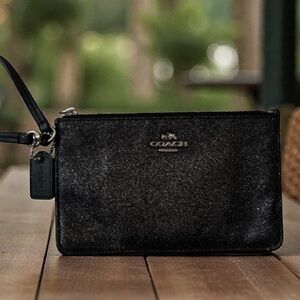 Coach Black Glitter Wristlet Wallet